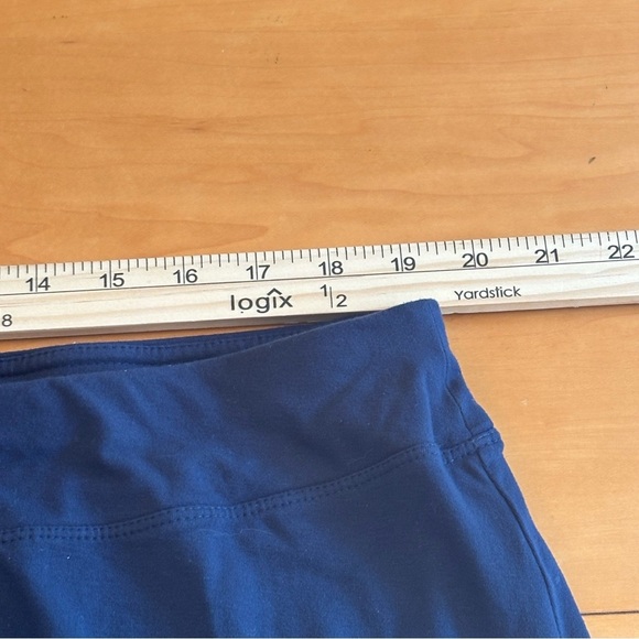 J Jill 2X Wearever Collection navy blue elastic waistband pull on midi skirt - Picture 5 of 7